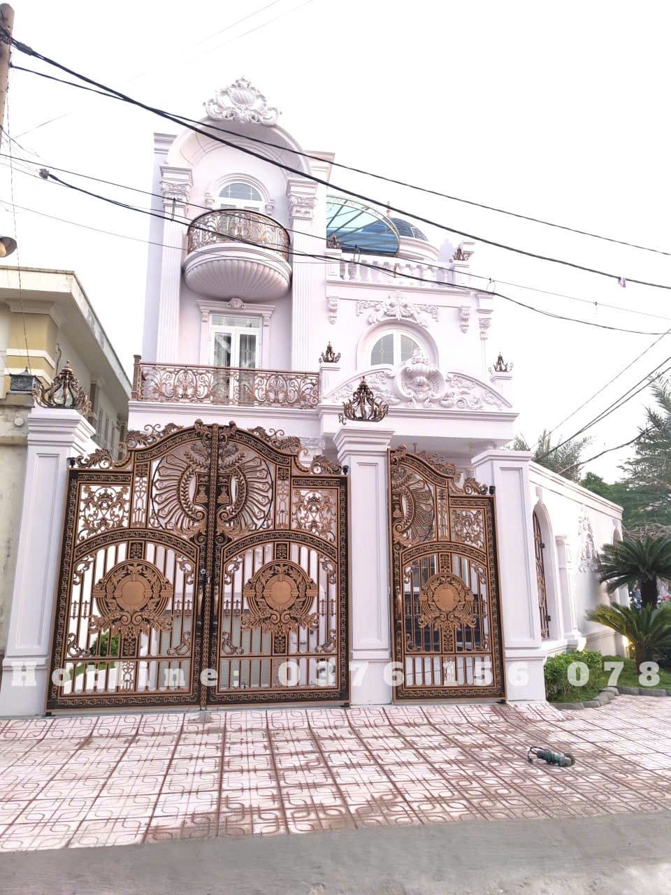 cổng nhôm đúc biệt thự