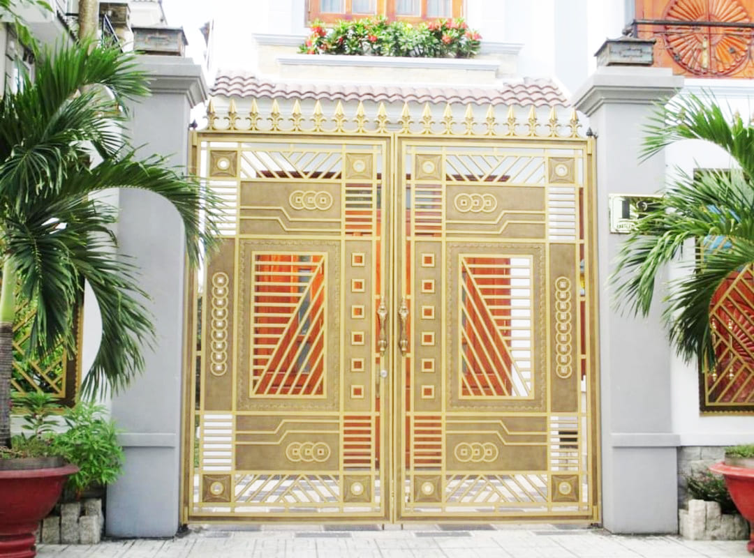 Cổng nhôm đúc đơn giản