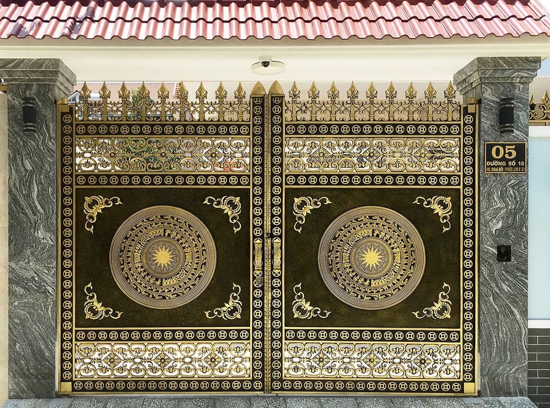mẫu cổng nhôm đúc