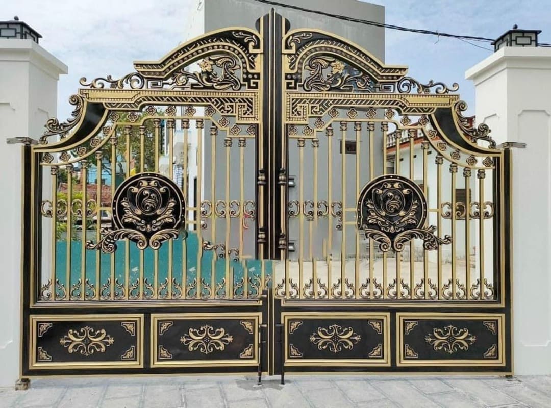 Mẫu cổng nhôm đúc đơn giản