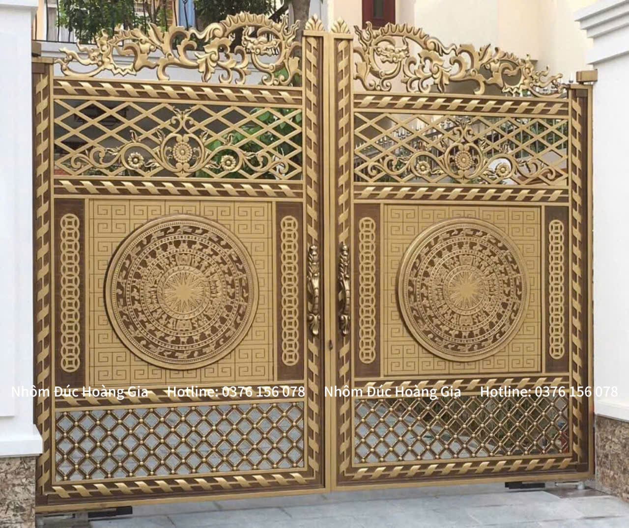 cổng nhôm đúc trống đồng