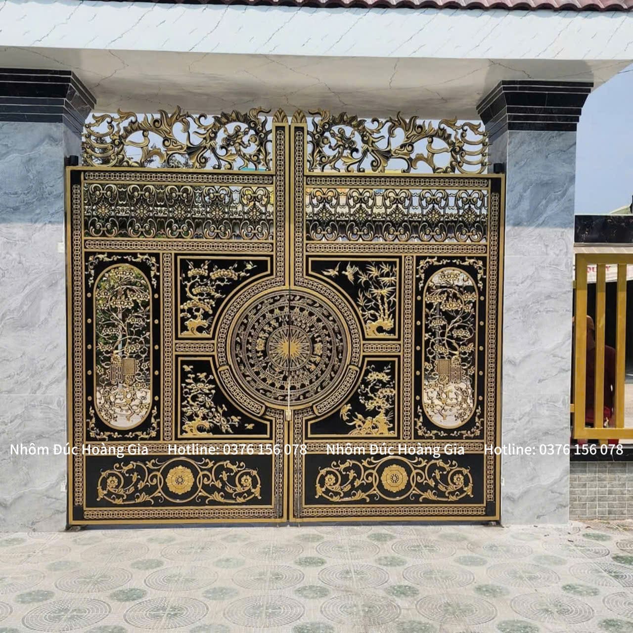 cổng nhôm đúc trống đồng