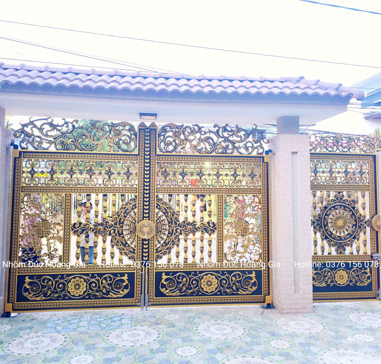 Cổng hợp kim nhôm đúc mẫu trống đồng