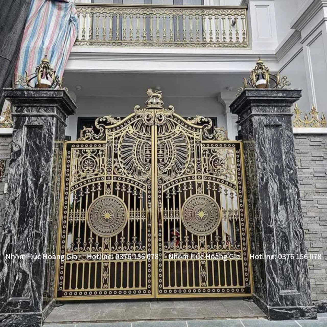 cổng nhôm đúc trống đồng