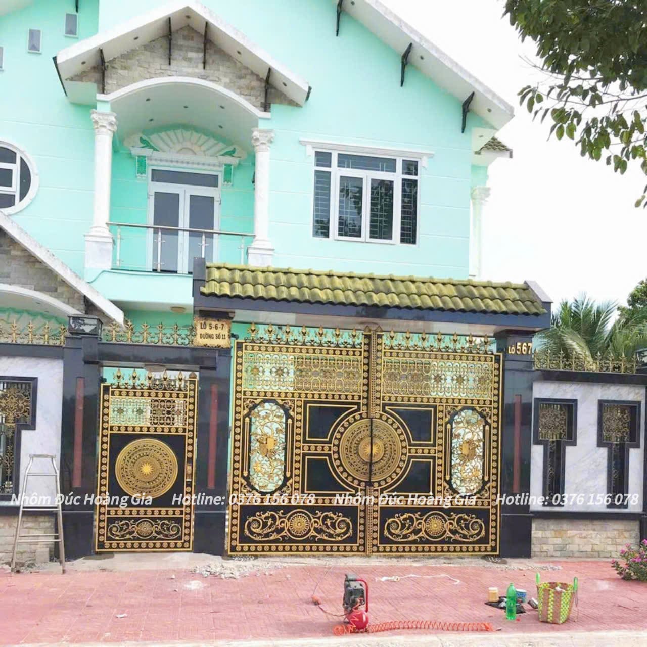 cổng nhôm đúc trống đồng
