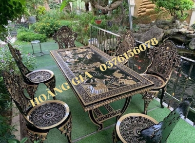 BÀN GHẾ NHÔM ĐÚC BG003
