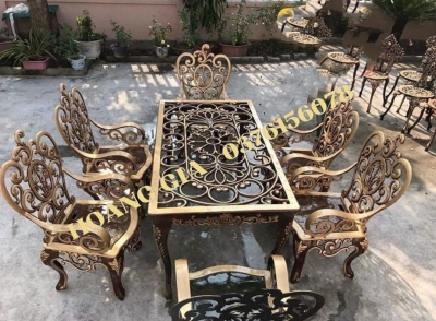 BÀN GHẾ NHÔM ĐÚC BG005