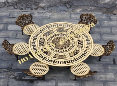 BÀN GHẾ NHÔM ĐÚC BG015