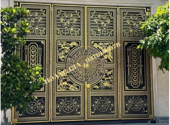 CỔNG NHÔM ĐÚC 4 CÁNH P009